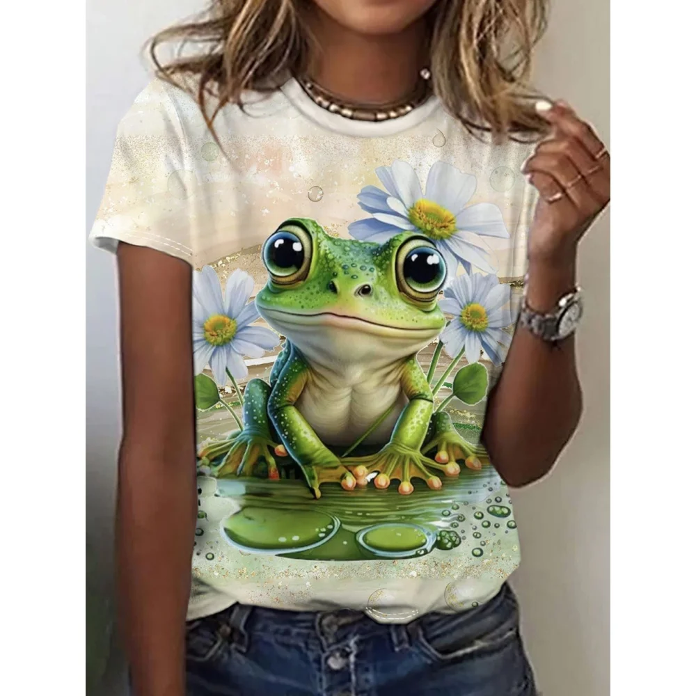 

Women's T-Shirts Cartoon Characters 3d Print Rose T-Shirt Harajuku Casual Short Sleeve Top Tee O Neck Oversized Female Clothing