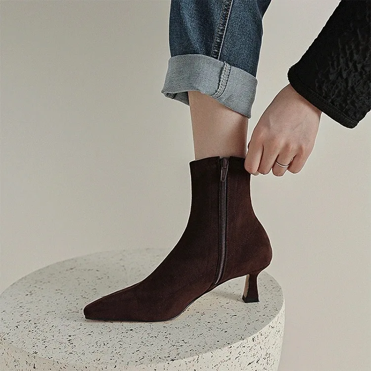 Kleid Stiefeletten Socken Socken Stiefel Damen High Heels