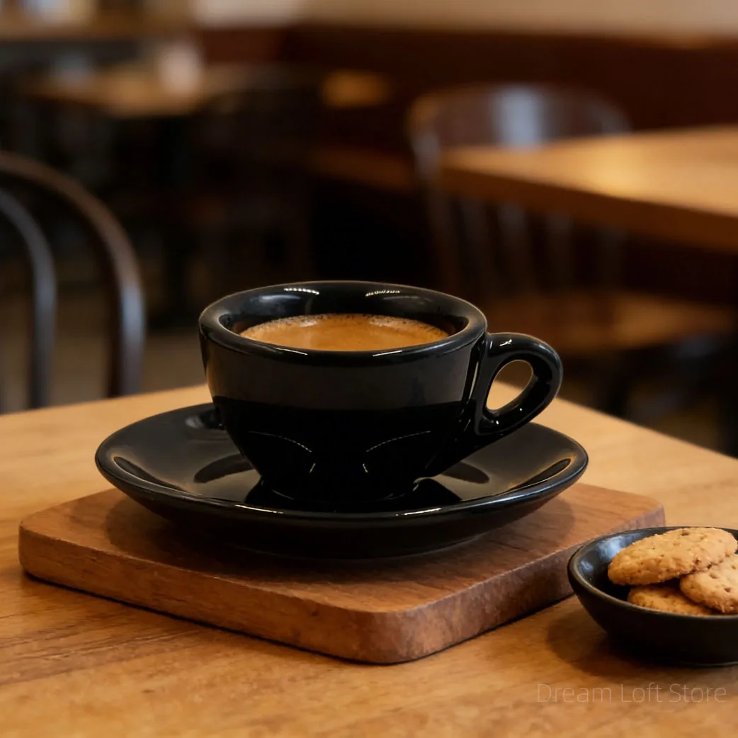 كوب إسبريسو سيراميك 50 مل مع صحن، كوب قهوة صغير لل...