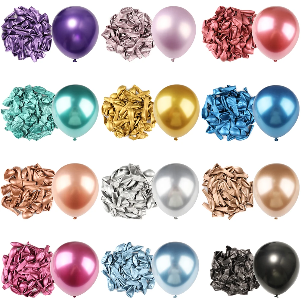 10inch Metallic Balloon 10 20 50pcs Gold Silver Mix Balloons Happy Birthday Decorations Wedding Globos Party Supplies Graduation inflatable balloons