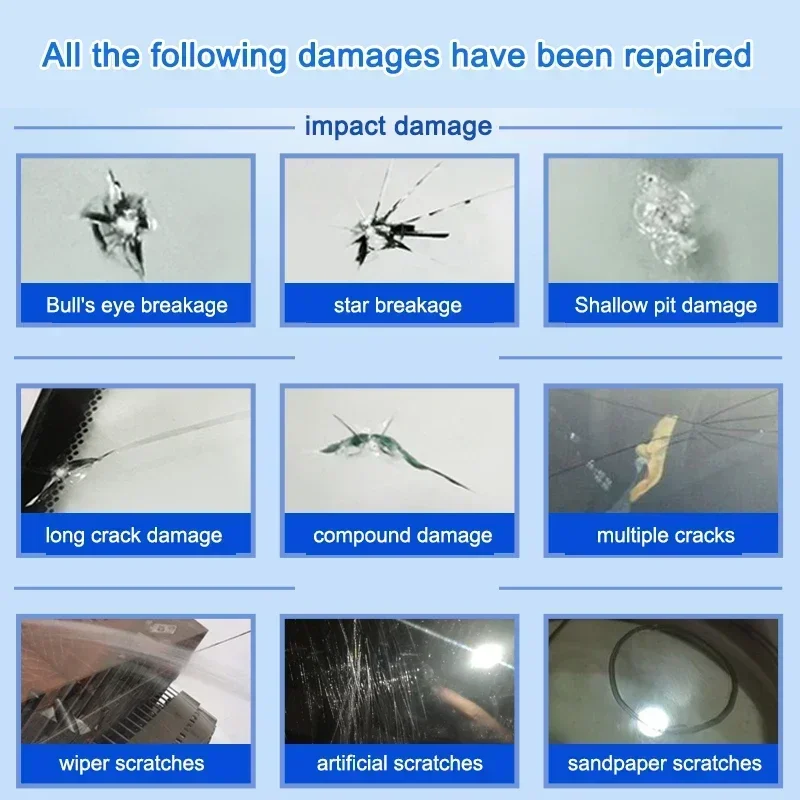 새로운 자동차 유리 수리 키트 앞 유리 수리 균열 전문 액세서리 도구 상자 앞 유리 수리 드릴