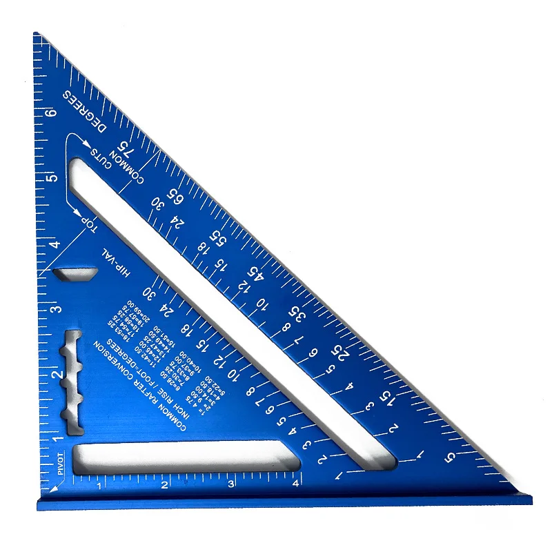 7 Inch 12 Metric Imperial Triangle Ruler 90 Degree Right Angle Aluminum Alloy Carpenter Measuring Square 5