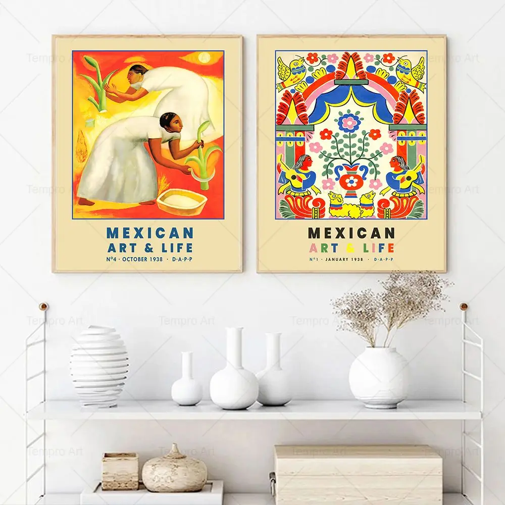 Mexico Vintage Travel Posters Building Canvas Painting - Temu