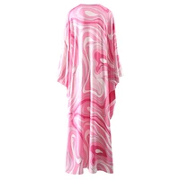 Elegant Loose Robe Dresses Autumn Women Colorful Striped Printing Fashion Batwing Sleeve Party Vacation Casual Vestidos - Image 2