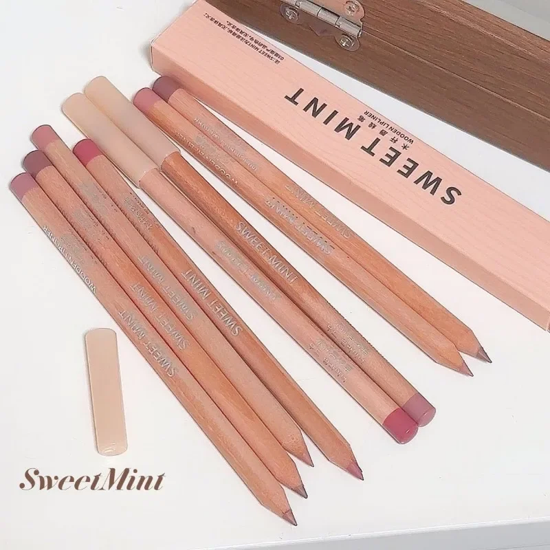 Rose Pink Lip Liner Matte Long Lasting Natural Lipliner Pencil Wooden Pole Nude Brown Lip Liner Lipstick Lips Contour Makeup - 3