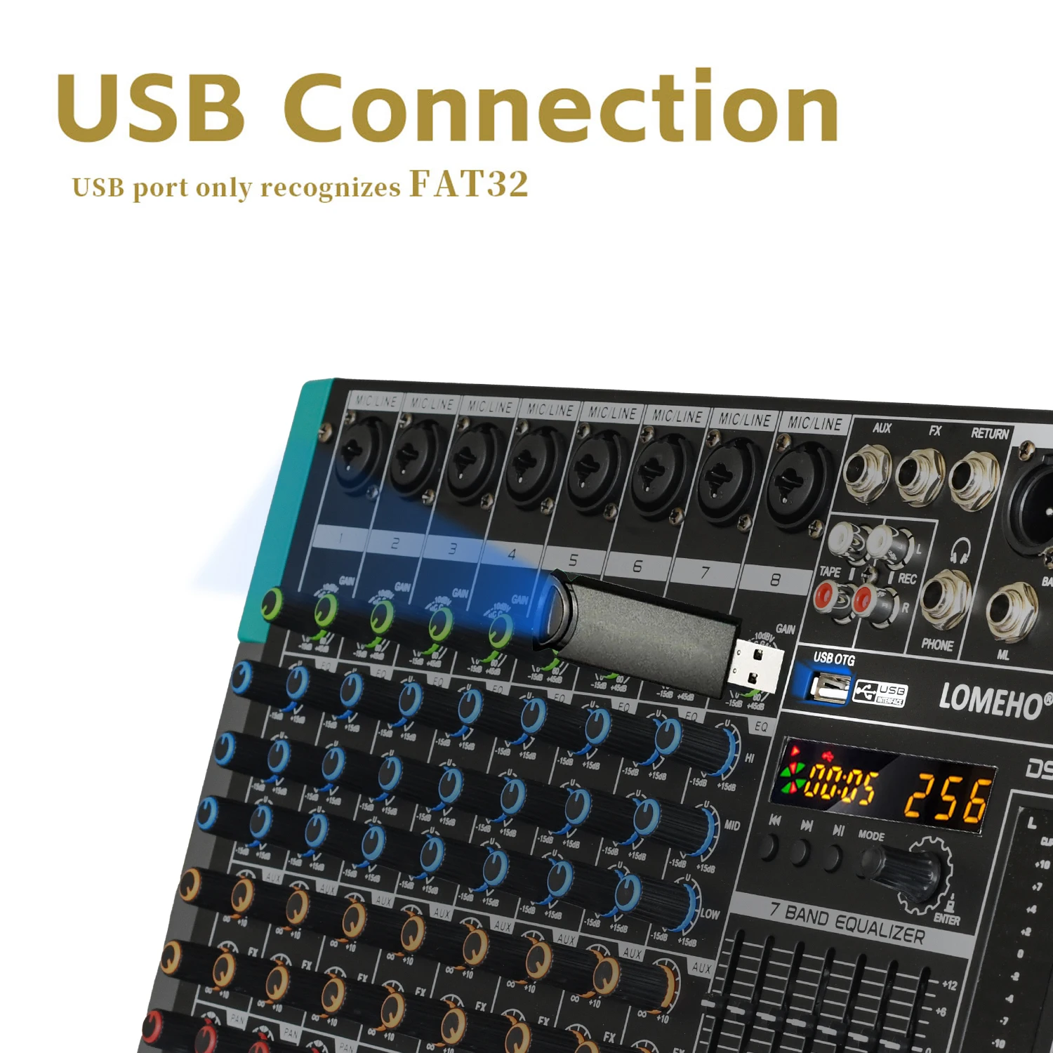 LOMEHO 6/8 Channel Mixing Console Bluetooth Audio Mixer 256