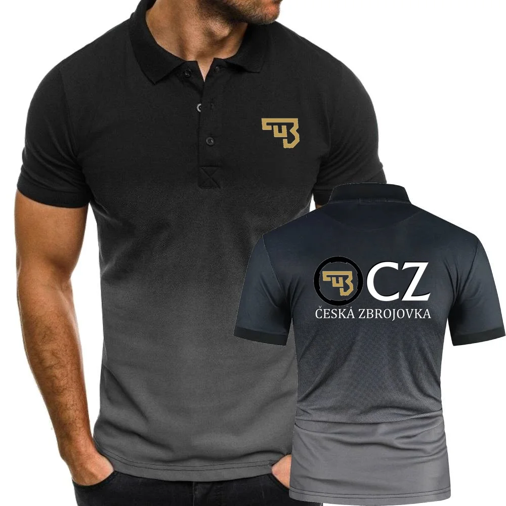 Poloshirts Militaire Stijl Topshirt Met Korte Mouwen Vuurwapens Bord Heren Onderhemd Cz Ceska Zbrojovka Tees Klassieke Mesh Katoenen Polo 'S