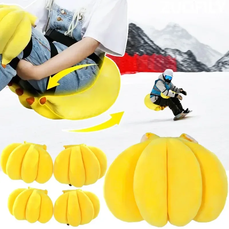 Winter Ski Protective Gear Plush Banana Elbow Knee Hip Protection Children Adults Ice Skate Hip Pads