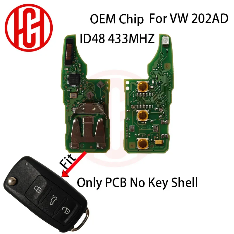 Original 48Chip Fernbedienung Auto Schlüssel PCB 433Mhz 5K0837202AD für VW Volkswagen Beetle Caddy Eos Golf Jetta Polo Scirocco Tiguan Touran – Detail 1