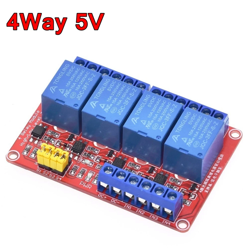 5V 4 Channel Red