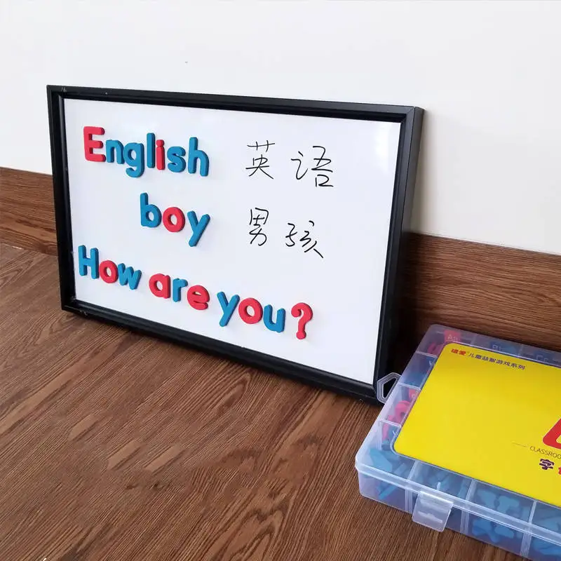 Magnetic Letters Set With Baseboard Kids Alphabet Magnetic Stickers Educational Puzzle Toys Children Spelling Learning Gifts 3