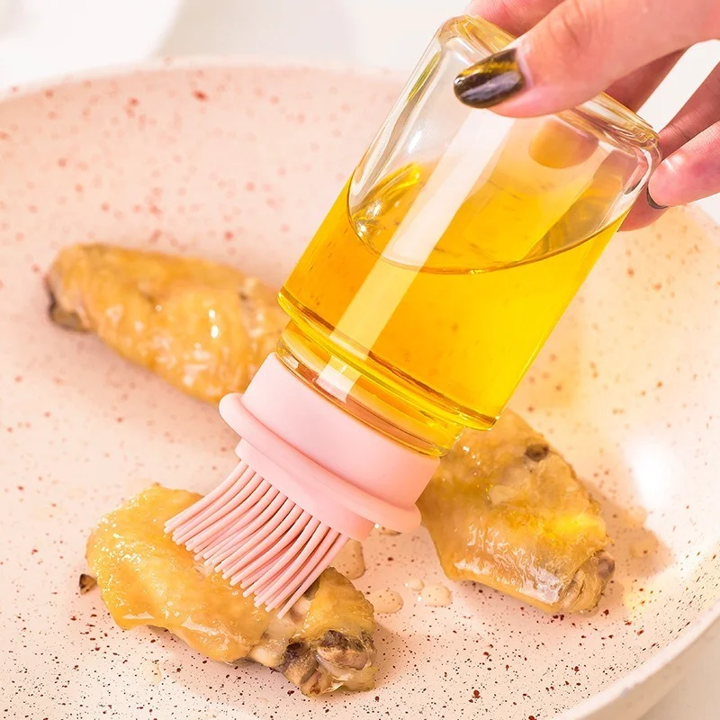 

Kitchen Household Oiler Brush Baking Barbecue Oil Silicone Bottle Set Bakery Accessories For Kitchen Gadgets