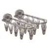 Clothes Drying Rack Laundry Foldable Drip Hanger with 9 Clips, Wall Mounted Suction Cup Clothespins for Socks Gloves Towels 1