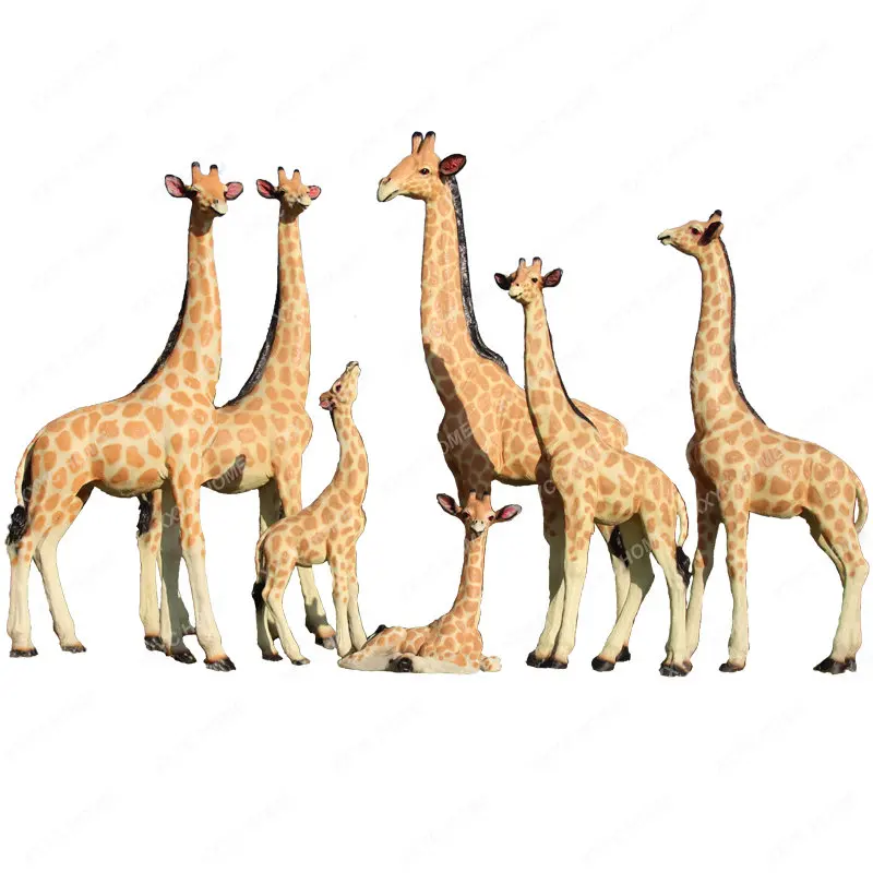 

Outdoor Large Simulation Giraffe Sculpture Decoration Zoo Floor Ornaments