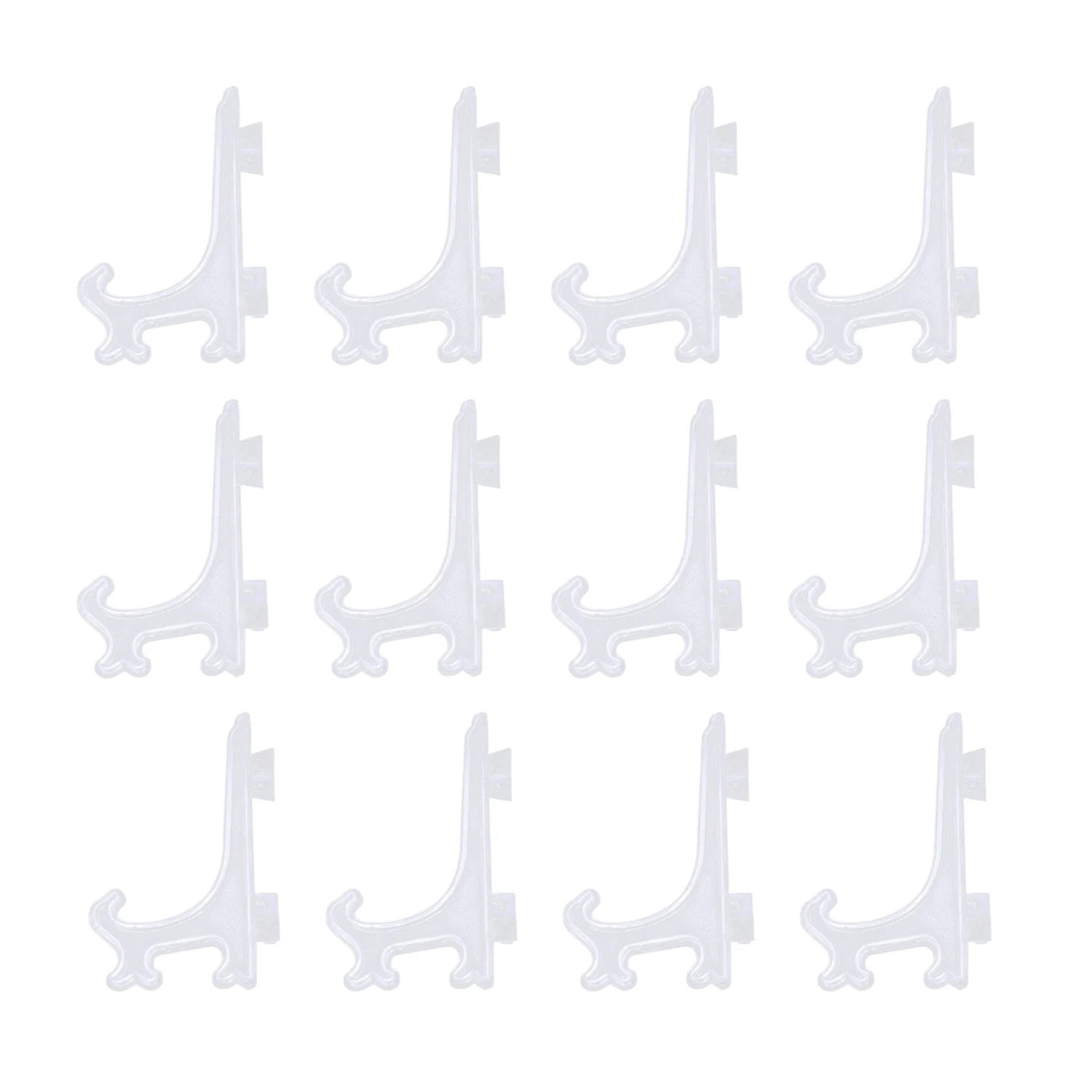 12Pcs 3 Inch Plastic Easels or Plate Holders Display Dinner Plate (Transparent), sketch easel, plate display stand