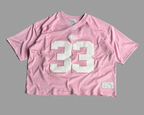 Streetwear Football Sports Pink Oversized Jersey Gothic