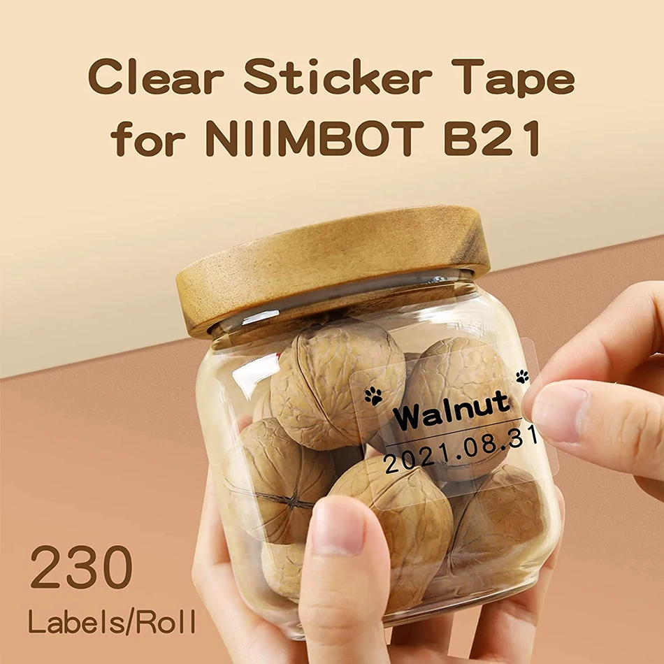 3 Rotoli Etichette Niimbot B1/B21/B3S - 475 Pezzi: 40x30 Mm Bianco, 50x80 Trasparente, 50x50 Quadrato