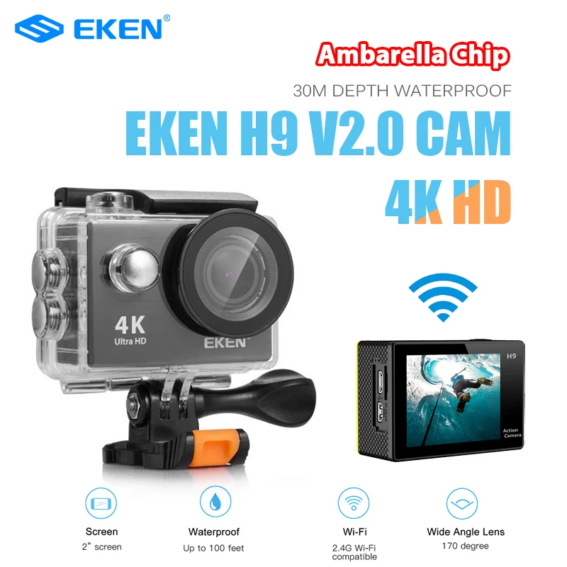 Original Eken H9R / H9 Ultra HD 4K Action Camera 30M Underwater