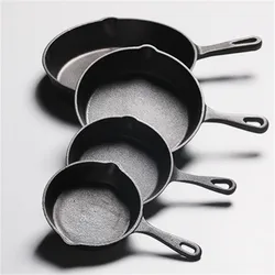 Skillet Frying Pan Cast Iron Pan 16cm 20cm 26cm Non-Stick Pancake Pan Gas Stove Wok Pan Home Garden Cast Iron Cauldron Egg Pan