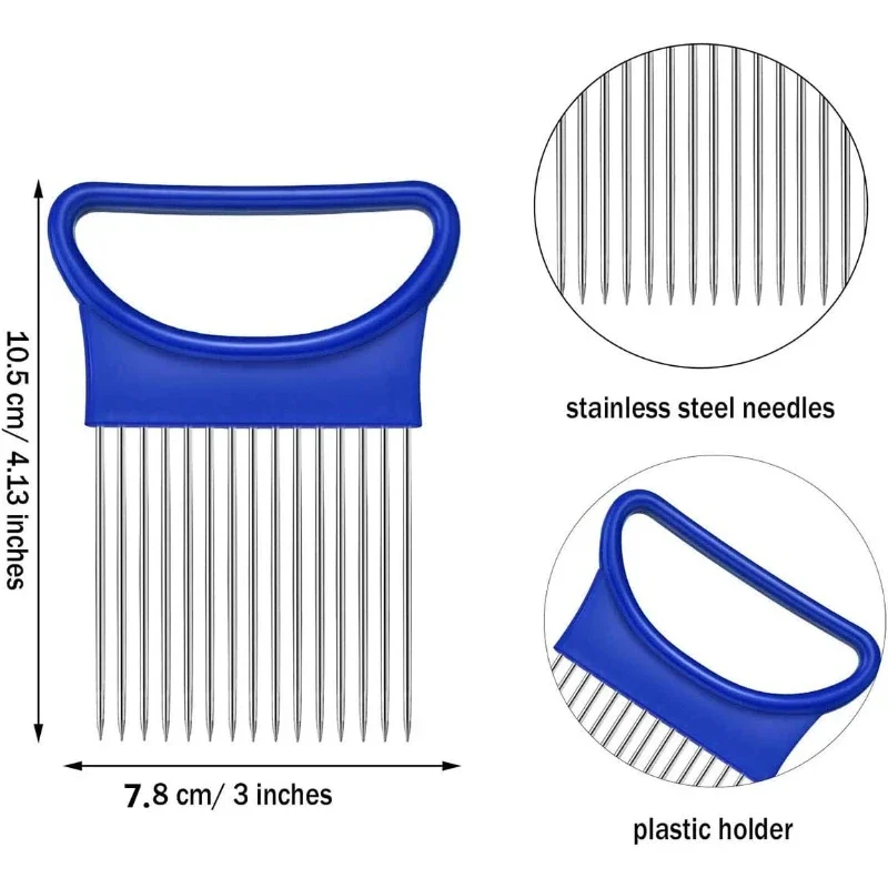 1PC Onion Needle Onion Fork Vegetables Fruit Slicer Tomato Cutter Cutting Safe Holder Kitchen Accessories Tools 6