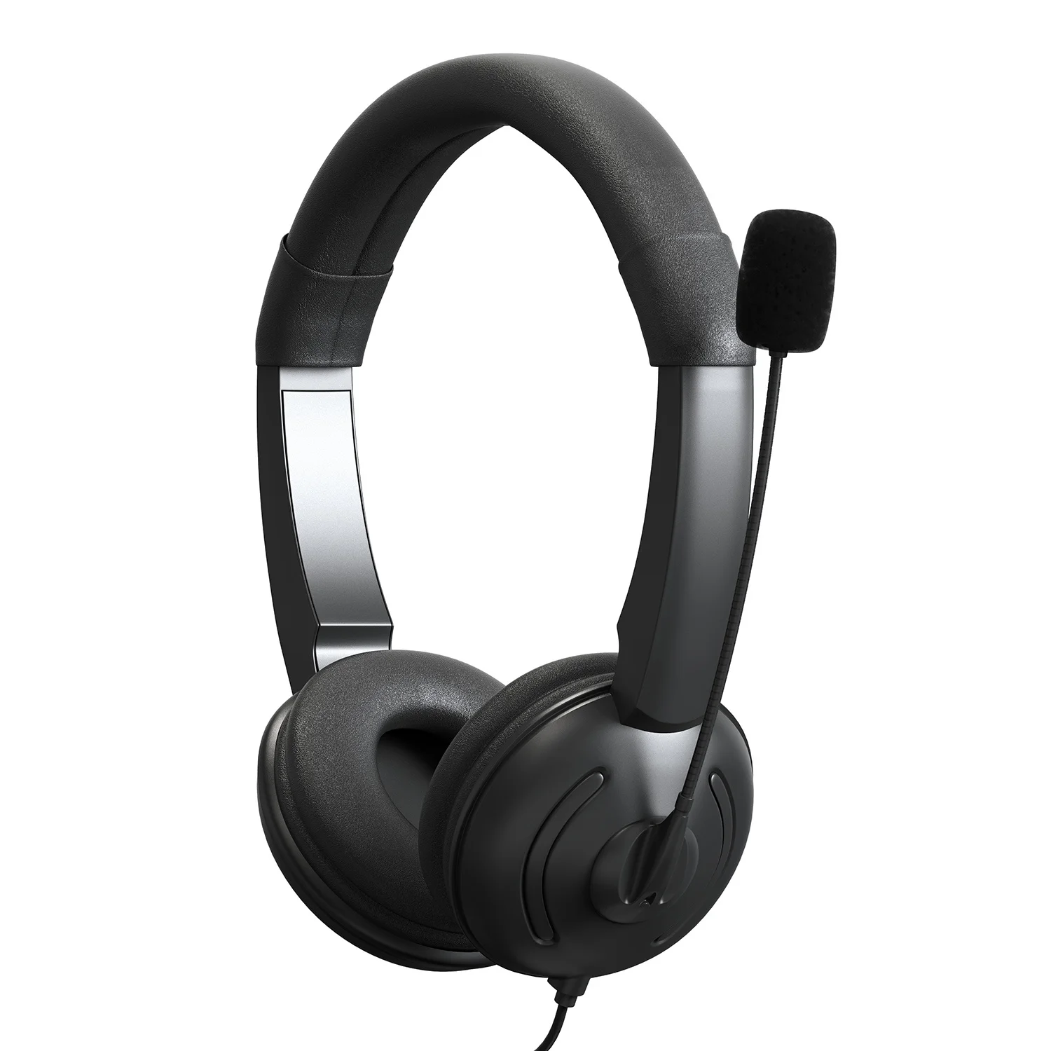 

New Wired Headset With Noise Cancelling Microphone On Ear Computer Headphone Call Center Earphone Volume Control Speaker Mic