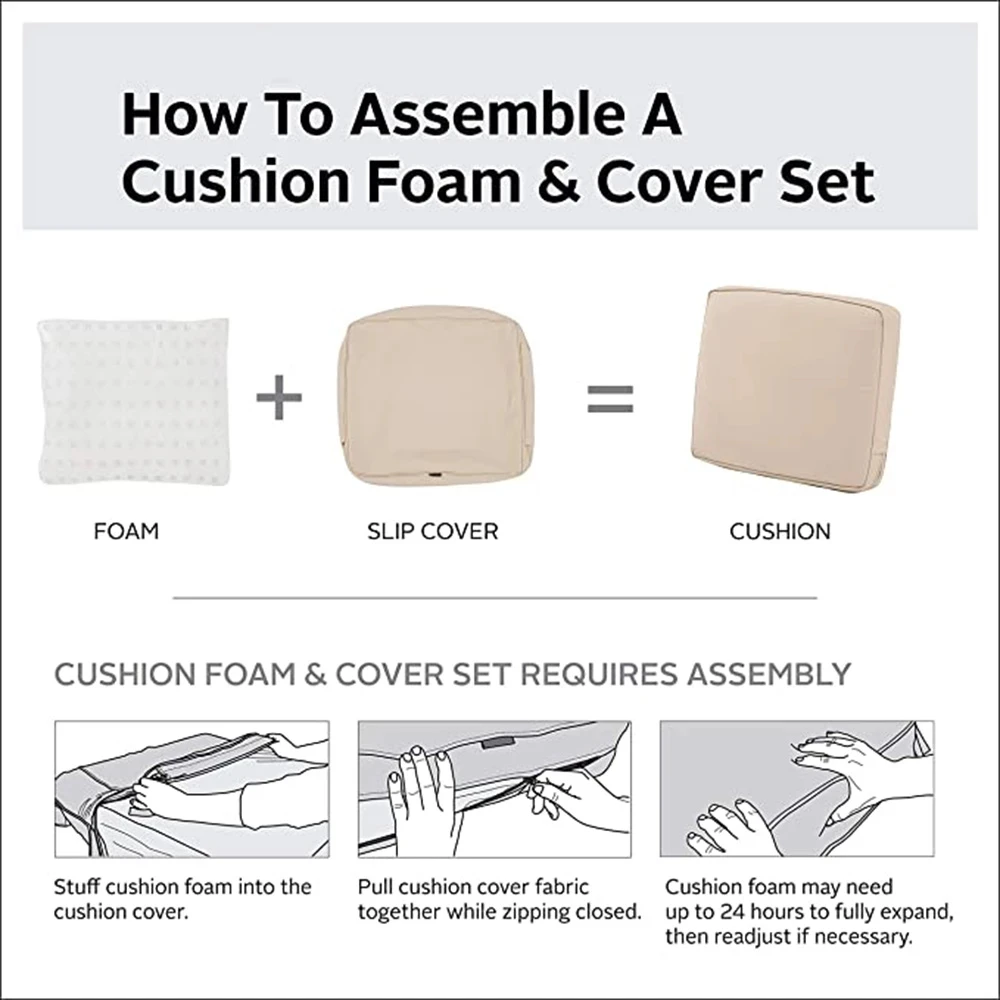 Thickened Material Outdoor Courtyard Garden Cushion Cover Replacement Cushion Sofa Furniture Waterproof Outer Zipper Design 4