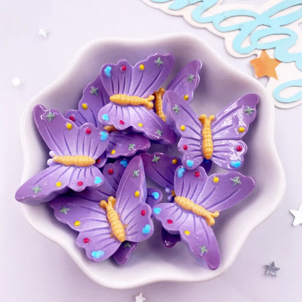 6 stücke Bunte Harz Cartoon Großen Schmetterling Käfer Libelle Biene Zikade Figuren Flache rückseite Sammelalbum DIY Zubehör Dekor Handwerk – Detail 6