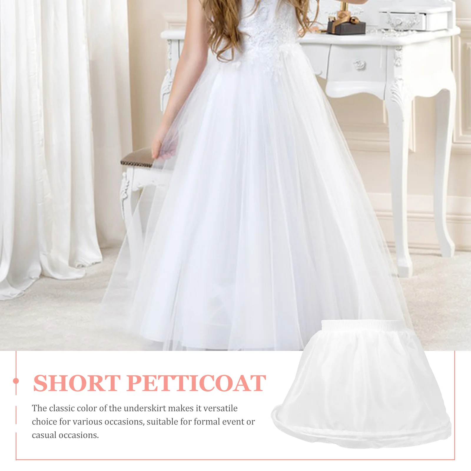 Child Children's Panniers Slip Dress Bamboo Decorative Crinoline Underskirt for Girl