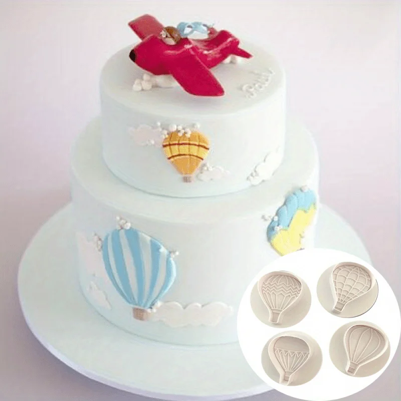 4pcs, Hot Air Balloon Spring Mold Simulation Biscuit Mold Set DIY Baking Utensils, Cookie Stamp Set,  Kitchen Accessories