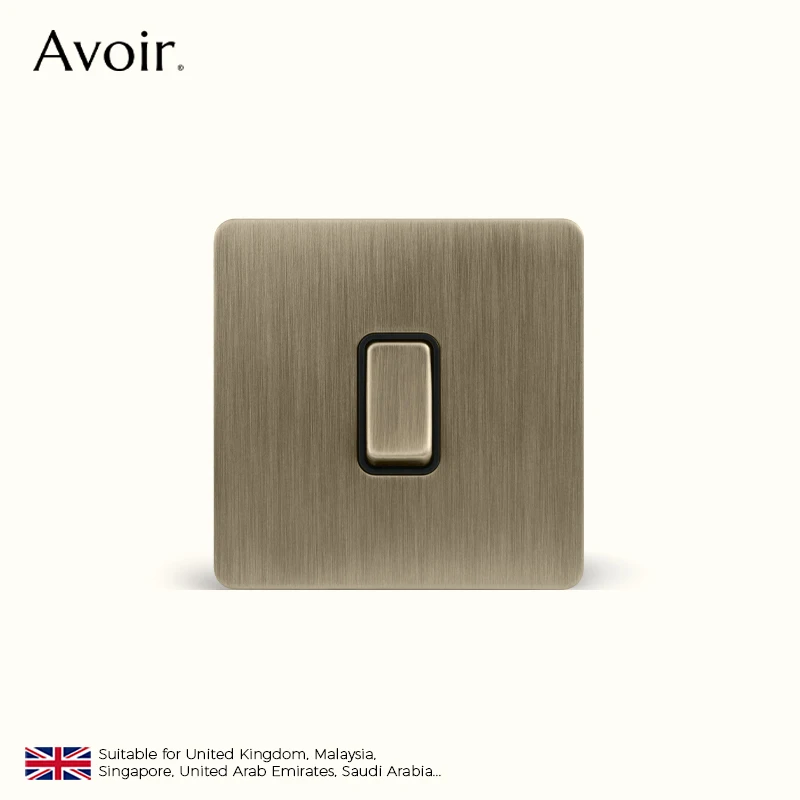 Avoir Bronze brossé panneau en acier inoxydable bouton poussoir Vintage amélioration de l'habitat prises électriques Type C USB Type C interrupteur mural panneaux muraux interrupteur lampe maison accessories interrupte