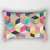 Hot Sale Modern Color Geometry  Pillow Covers High Quality Short Plush Velvet Rectangle Pillow Cases Room Decoration 2