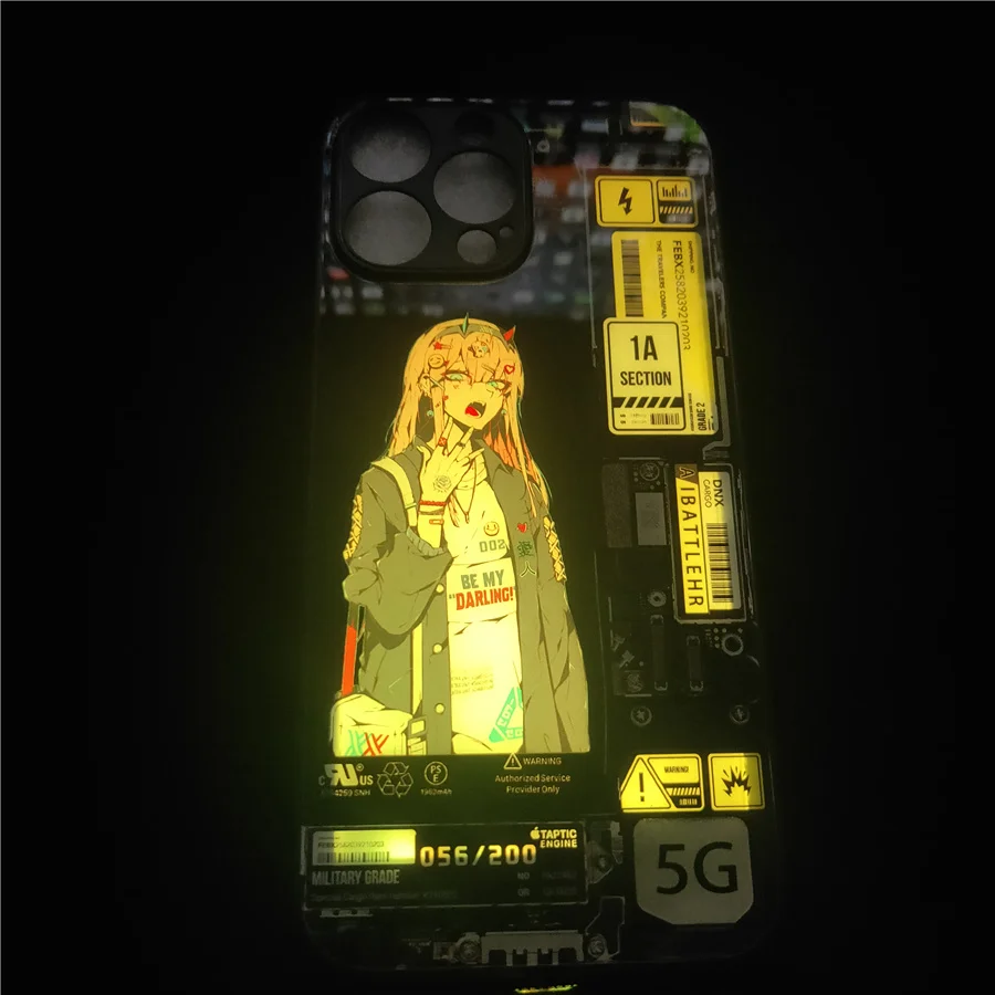thumbnail image 1 of Funda con Flash LED para iPhone, carcasa moderna de cristal para modelos 13 Pro Max, 12, 14, 11, 7, 8 Plus, X, XR, XS, SE20, 1 of 5