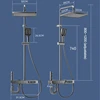 Luxury 4 Function Temperature Display Shower Set Wall Mount Piano Key Rainfall Hot Cold Shower Faucet Set For Bathroom 6