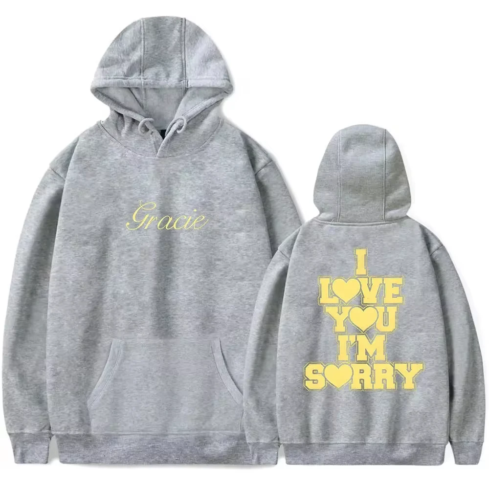 2024 Autumn Gracie Abrams I Love You I'm Sorry Printed Hoodie Sweater Unisex Long Sleeve Fashion Trend Street Pullover Clothing 2