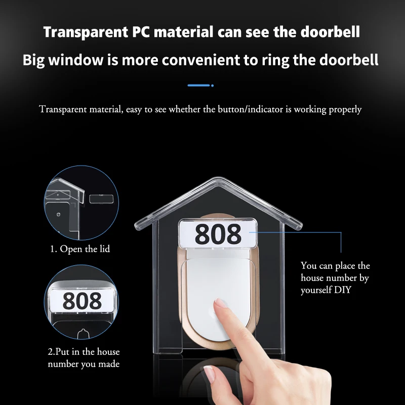 Smart Home Transparent Waterproof Doorbell Cover