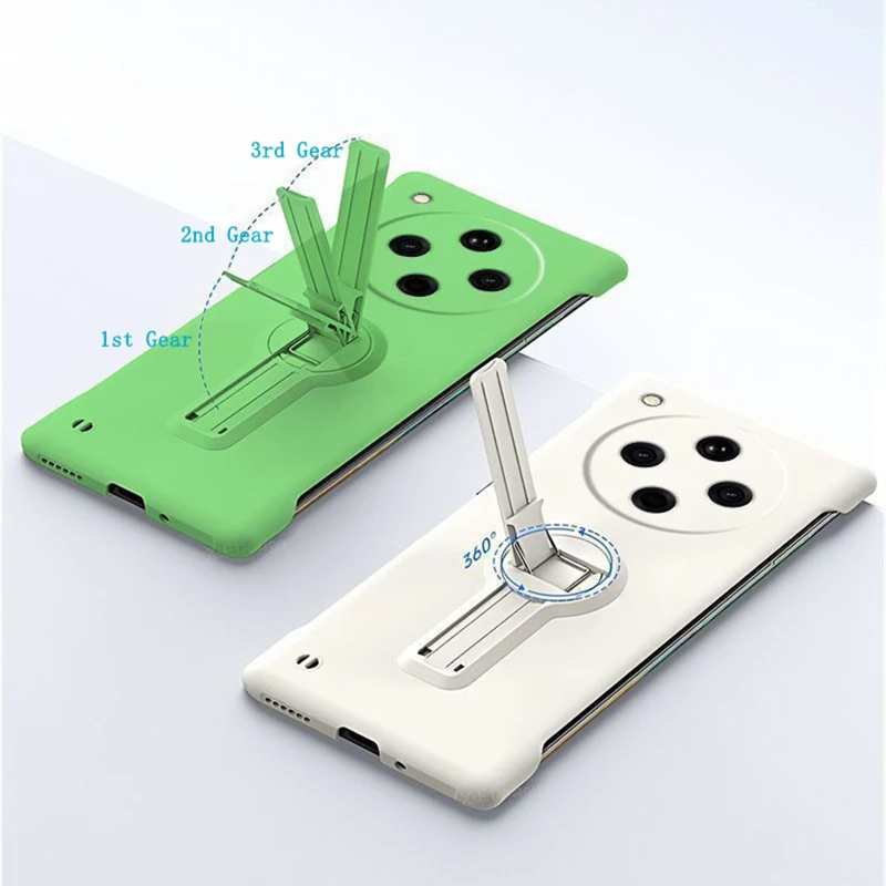 Sleek Frameless Hard PC Phone Case with Stand Functionality