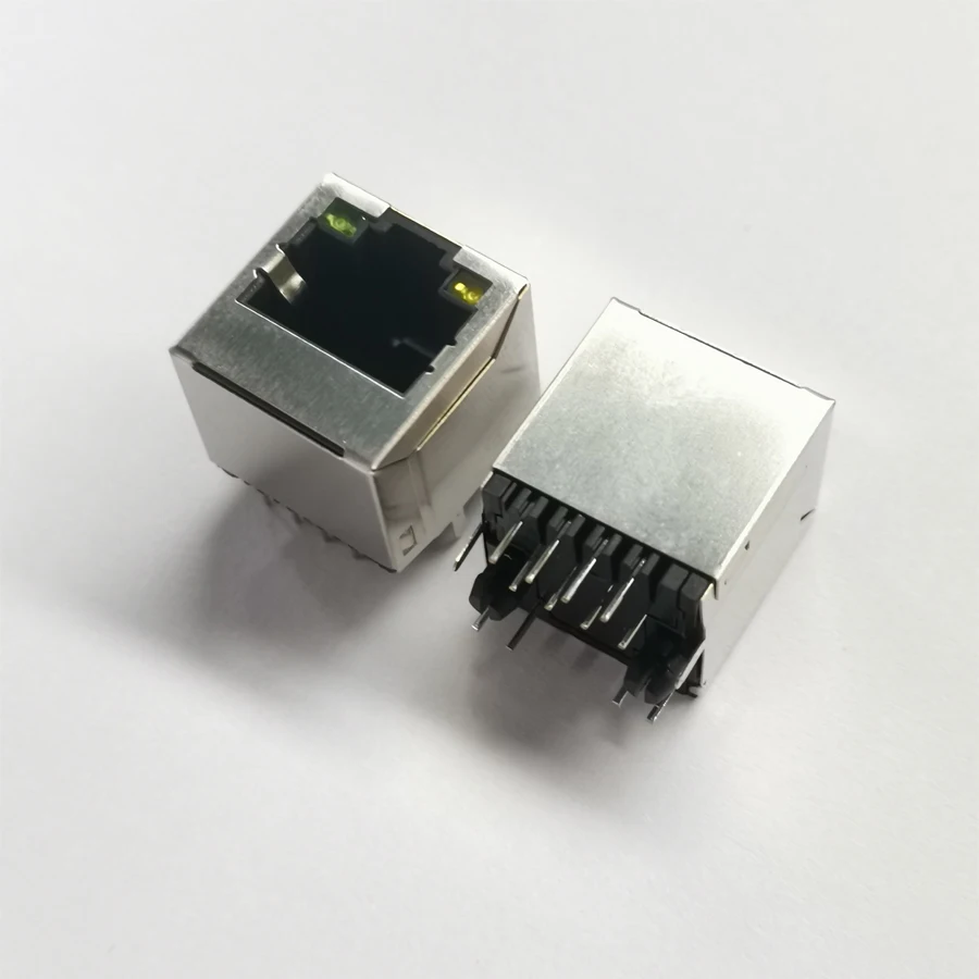 8P8C Jack Conector com LED 180 graus