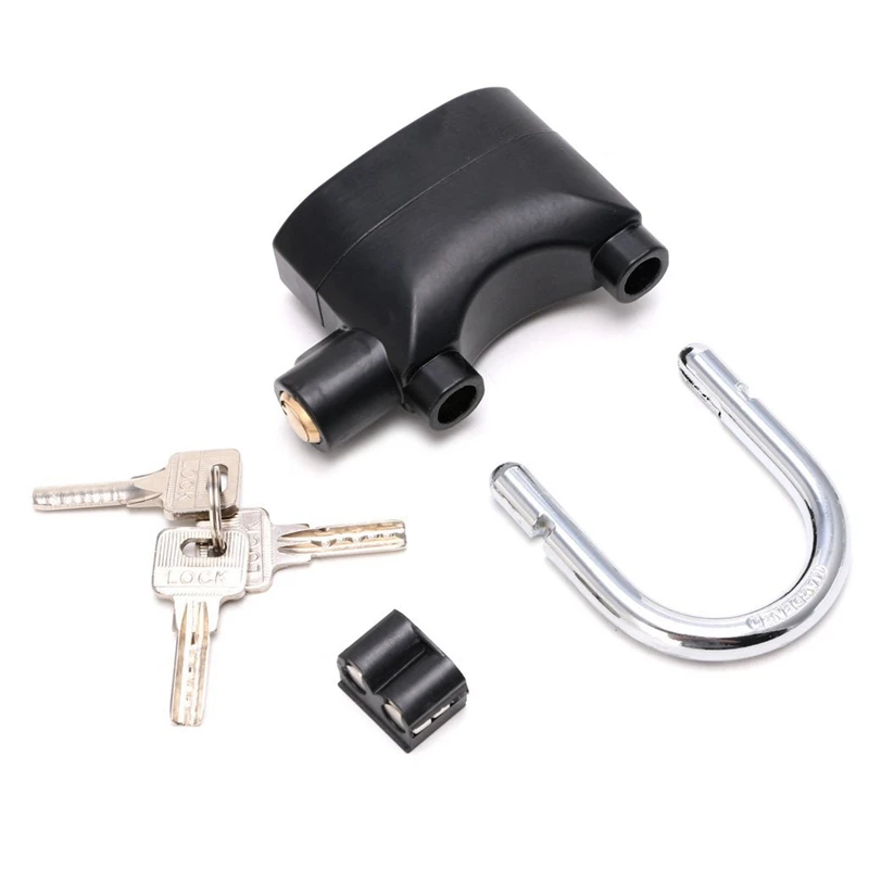 Black Waterproof Siren Alarm Padlock Alarm Lock for Motorcycle Bike Bicycle Perfect Security with 110dB Alarm  6