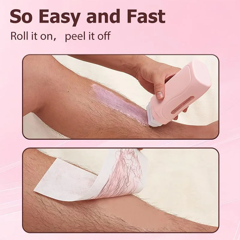 3 In 1 Hair Removal Wax Kit Cream Hair Removal Roller Wax Heater Professional Beauty Hair Removal Paper Tools For Hair Removal 6