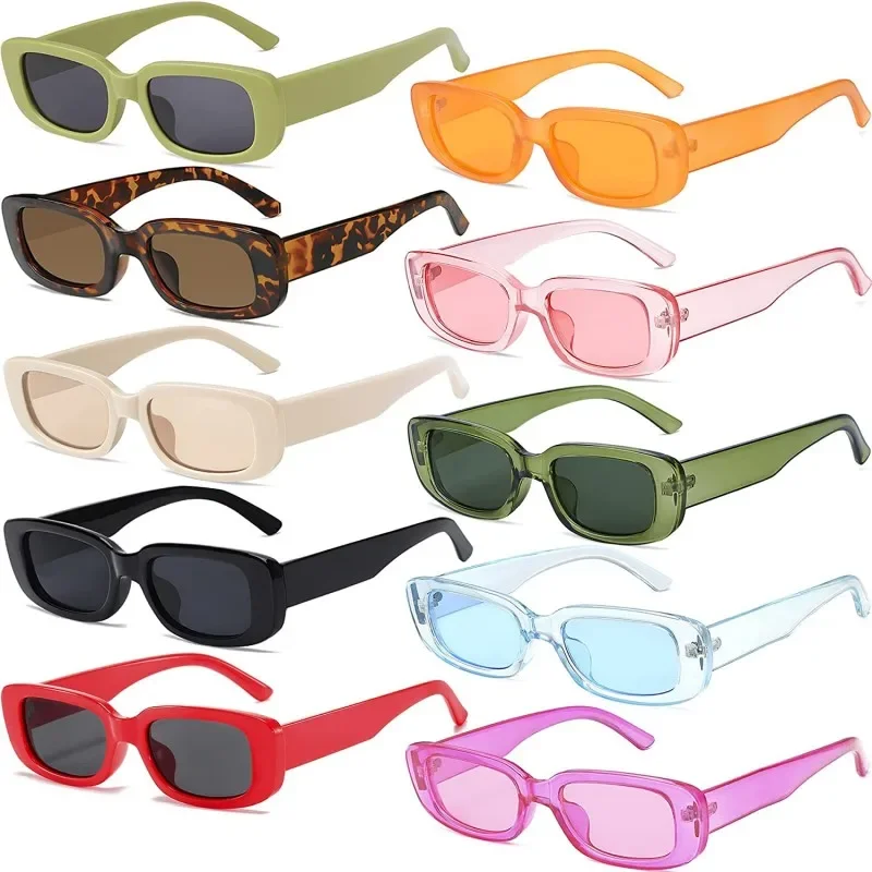 Classic Red Retro Vintage Luxury Square Sunglasses with UV400 Protection
