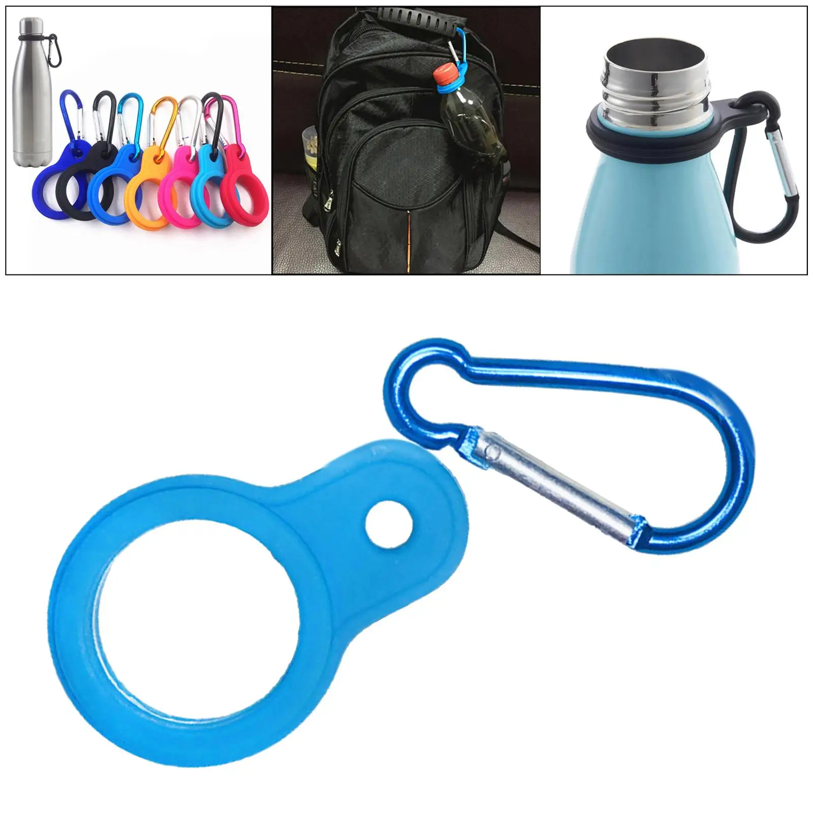 Cheers.US 6Pcs Portable Carabiner Water Bottle Drink Buckle Hook Holder Clip  Key Chain Ring Hanging Water Bottle Holder for Camping Hiking Traveling 