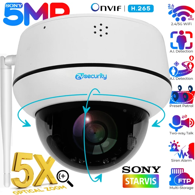 5MP Wifi dôme PTZ caméra 5X Zoom optique caméra IP suivi humanoïde conversation bidirectionnelle sans fil caméras de Surveillance de sécurité à domicile 1