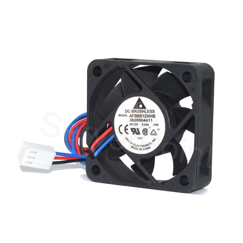 Кулер для сервера Delta Electronics AFB0512HHB, 50*50*15 мм, 12 В постоянного тока, 5015 А, три провода, квадратное охлаждение,
