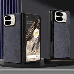 Premium PU Leather Protective Case with Full Edge Protection for Pixel 9 Pro Fold (Black)
