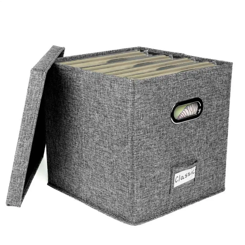 Vinyl Record Storage Box With Lid Handles Portable Folding LP Album Storage Box Organizer Supplies For More Than 50pcs Records