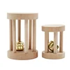 Natural Wood Pet Parrot Raw Wood Toy With Bell Squirrel Bird Hamster Branch Perches Chew Bite Toys Rings Funny Toy For Bird 5