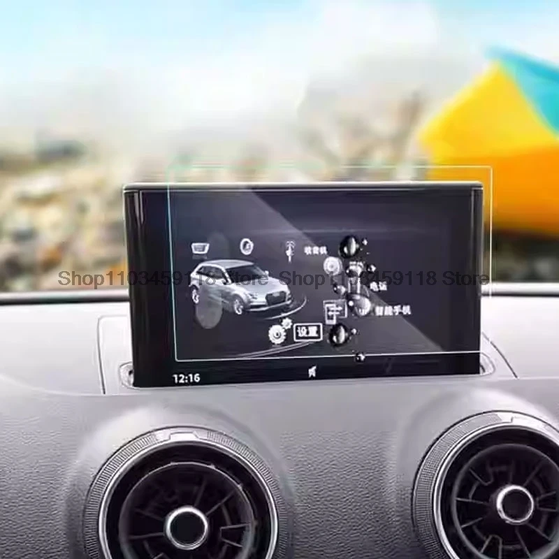 

Защитная пленка для экрана из закаленного стекла для Audi A3 8V 2012-2019, автомобильные 8-дюймовые аксессуары для навигации, GPS, против царапин