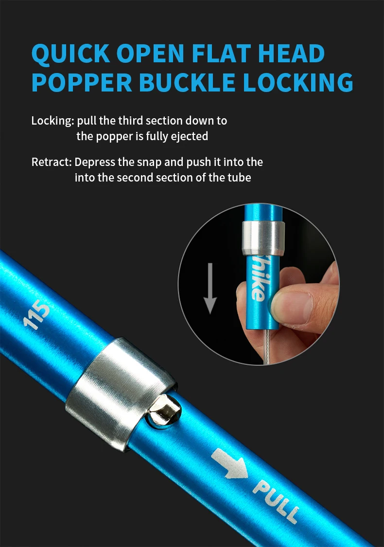 Description Picture 4 of itemNaturehike Trekking Poles Ultralight Folding 1Pcs Walking Cane Portable Aluminum Hiking Telescopic Stick Camping Walking Stick