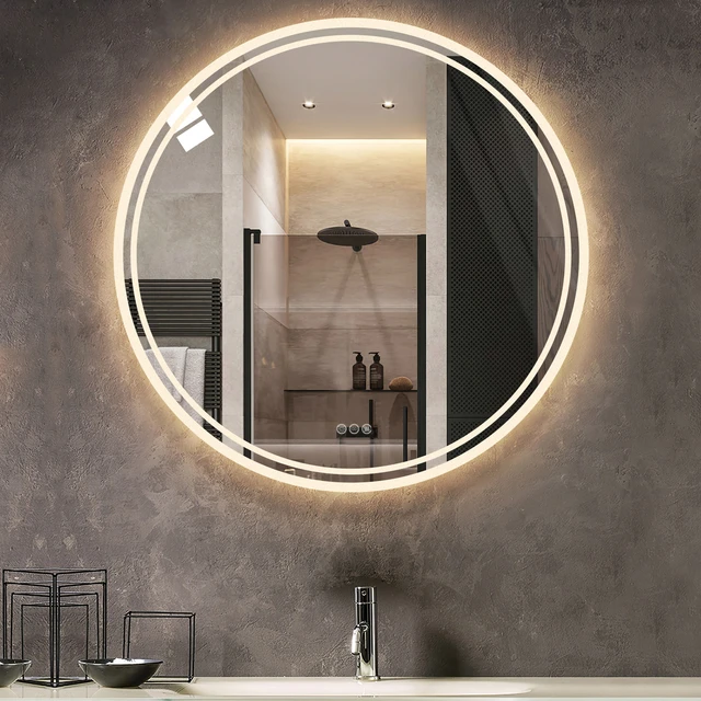 Circle Bathroom Glass look Acrylic Mirror - Lightweight Shaving Mirror - Stick  on Mirror - AliExpress