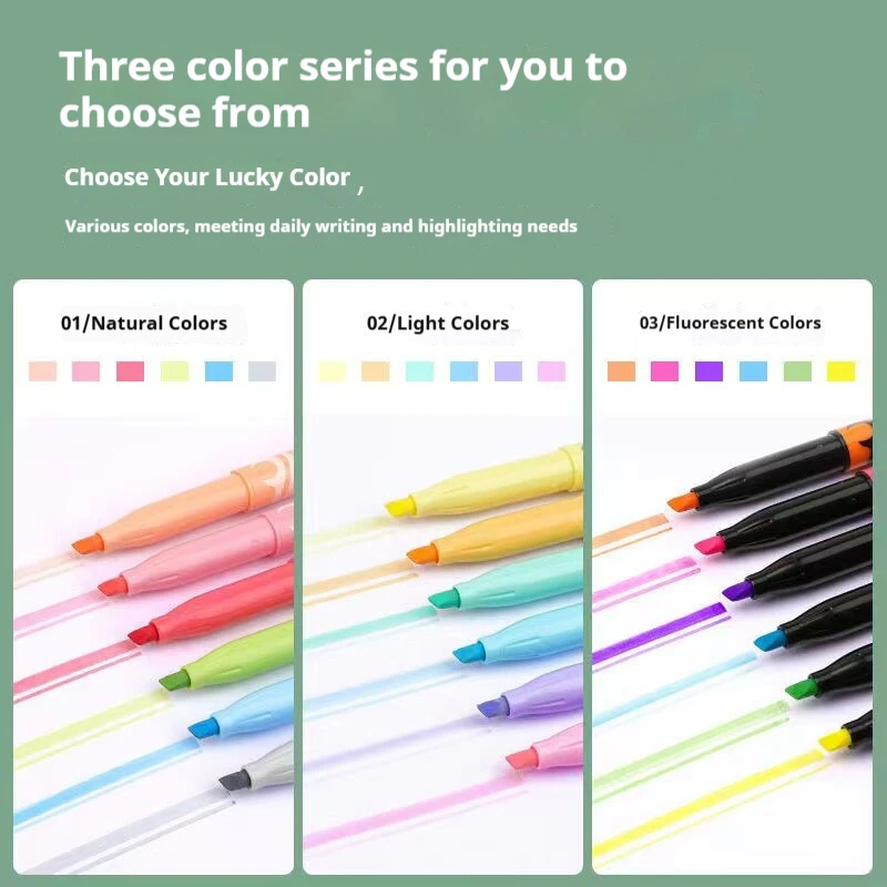 Vibrant Erasable Fluorescent Highlighter Set - Quick-Drying & Long-Lasting